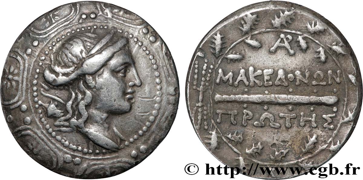 MACÉDOINE - AMPHIPOLIS Tétradrachme stéphanophore TTB+