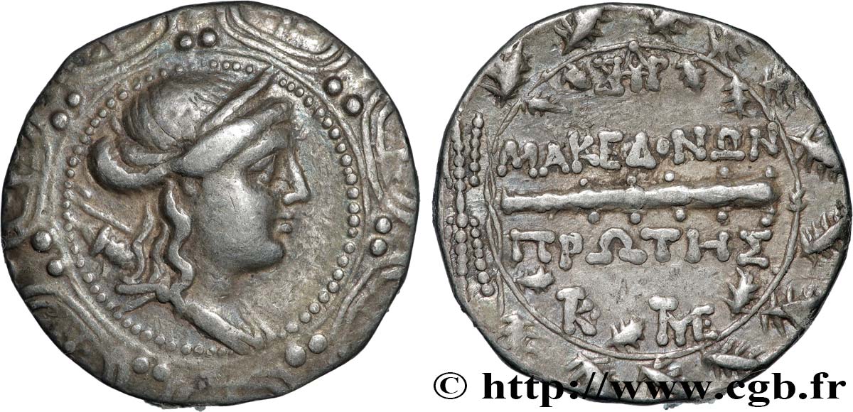 MACEDONIA - AMPHIPOLIS Tétradrachme stéphanophore AU