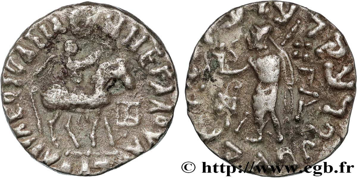 SCYTHIA - INDO-SCYTHIAN KINGDOM - AZES Drachme bilingue XF