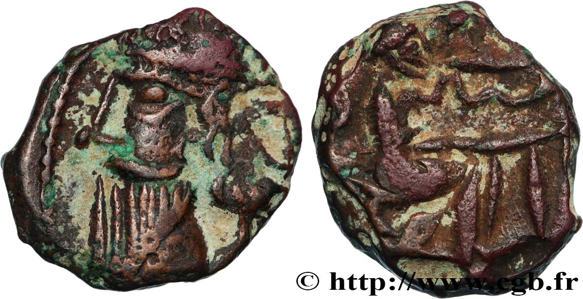 PARTHIAN KINGDOM - SANABARES Drachme de bronze XF/VF