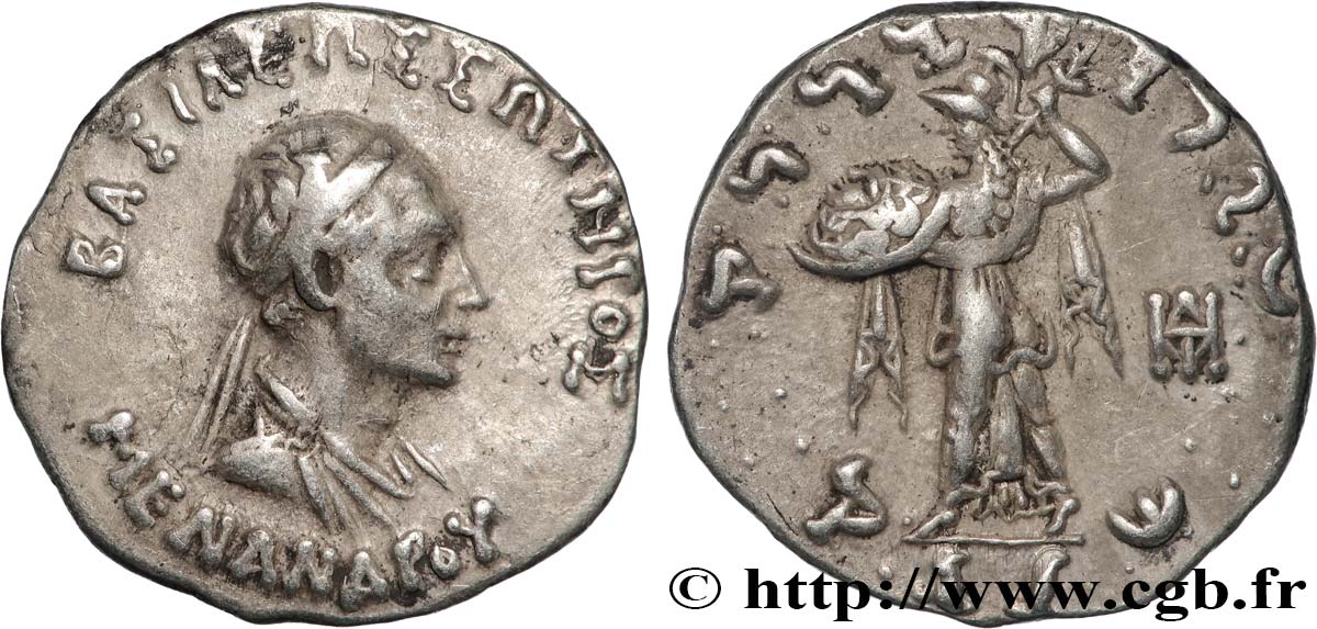 BACTRIA - BACTRIAN KINGDOM - MENANDER I SOTER Drachme AU/AU