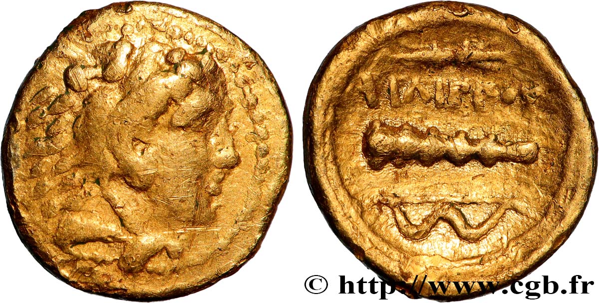 MACEDONIA - REINO DE MACEDONIA - FELIPE II Quart de statère d’or MBC