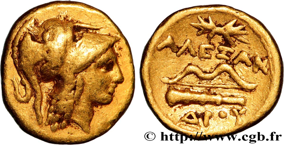 MACEDONIA - MACEDONIAN KINGDOM - ALEXANDER III THE GREAT Quart de statère d’or XF/AU