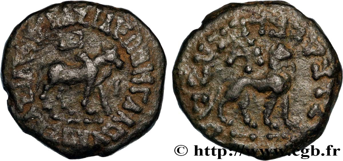 SCYTHIA - INDO-SCYTHIAN KINGDOM - AZES Tétradrachme bilingue VF