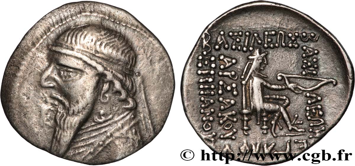 PARTHIA - PARTHIAN KINGDOM - MITHRADATES II Drachme AU/AU