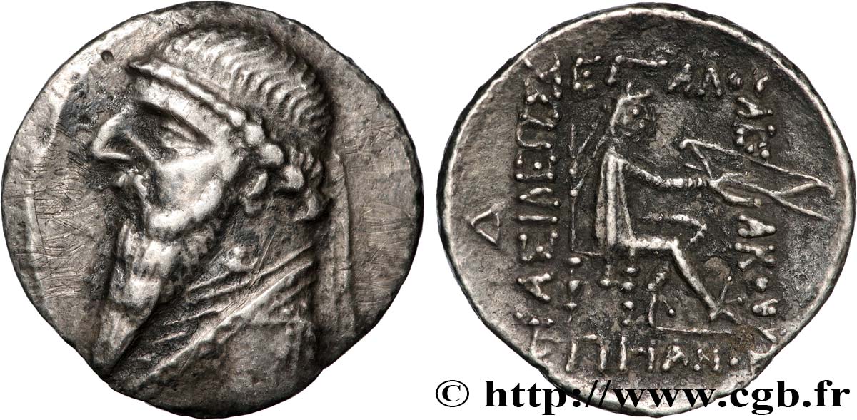 PARTHIA - PARTHIAN KINGDOM - MITHRADATES II Drachme XF/AU