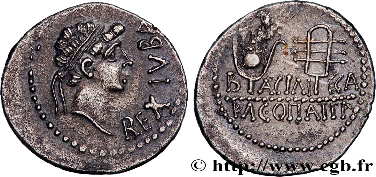 MAURETANIA - MAURETANIAN KINGDOM - JUBA II and CLEOPATRA Denier MS/AU