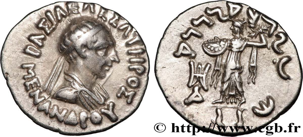 BACTRIA - BACTRIAN KINGDOM - MENANDROS I SOTER Drachme AU