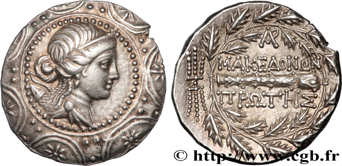 MACÉDOINE - AMPHIPOLIS Tétradrachme stéphanophore SPL