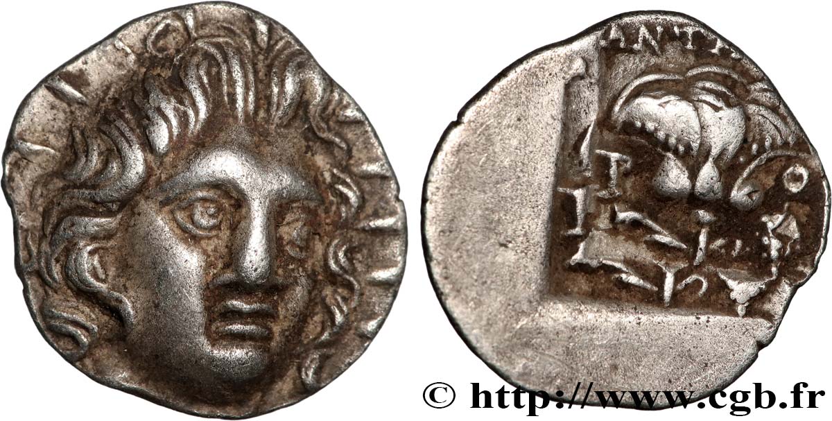 CARIA - CARIAN ISLANDS - RHODES Hemidrachme plinthophore AU/AU