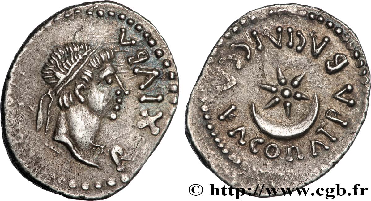 MAURETANIA - MAURETANIAN KINGDOM - JUBA II and CLEOPATRA Denier AU