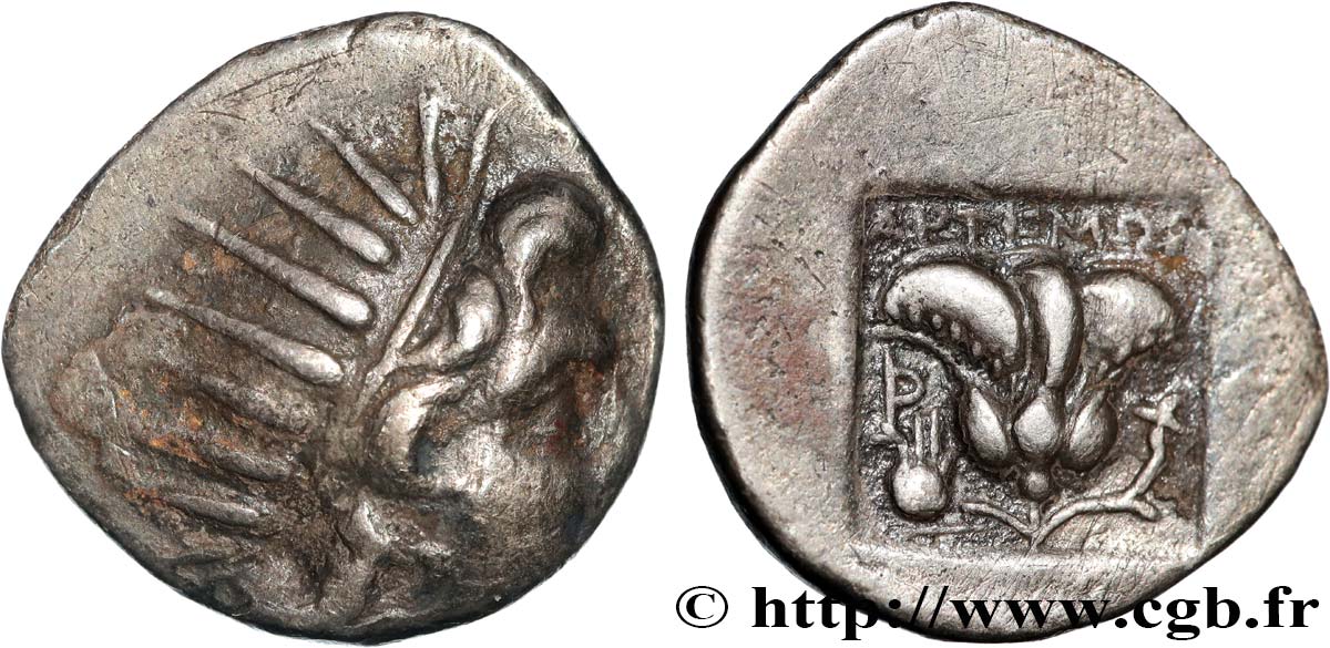 CARIA - CARIAN ISLANDS - RHODES Drachme plinthophore XF