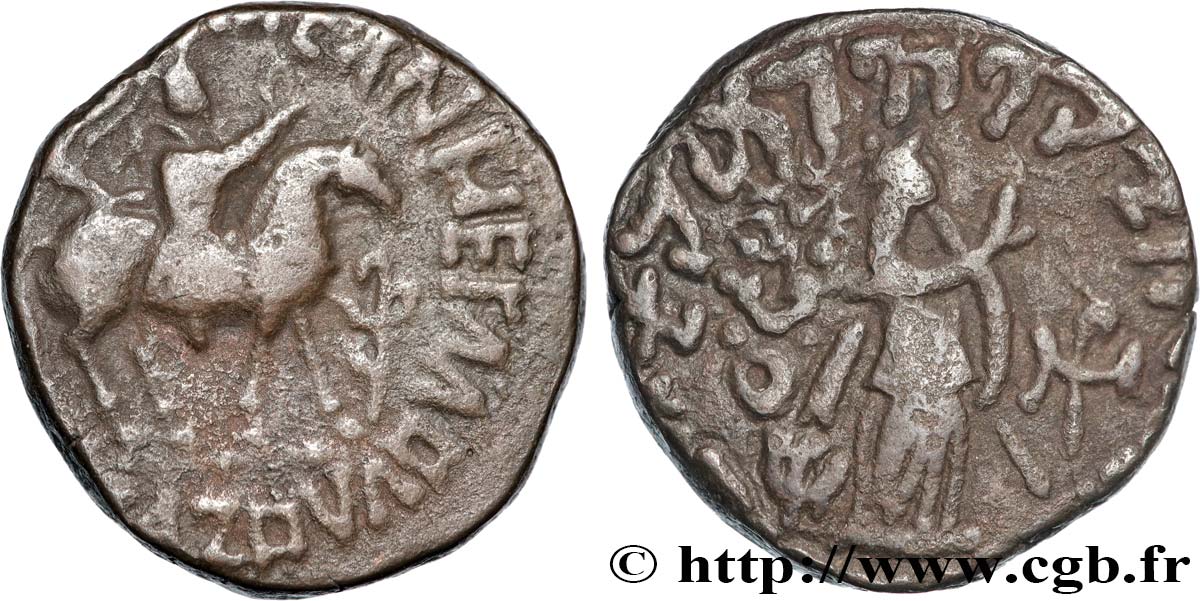 SCYTHIA - INDO-SCYTHIAN KINGDOM - AZES Tétradrachme bilingue VF