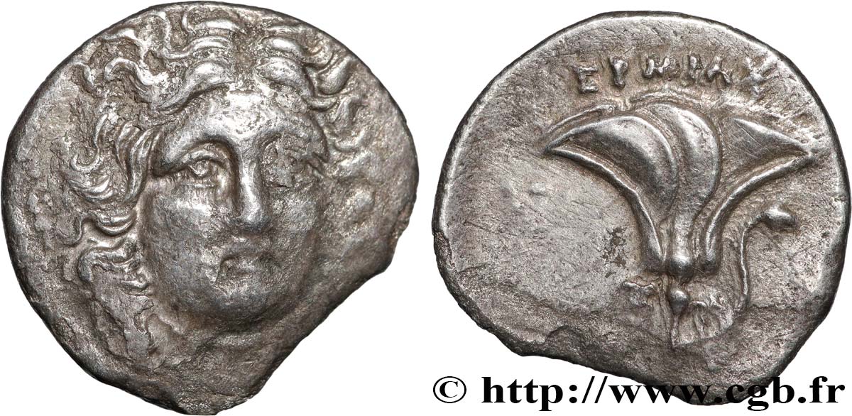 CARIA - CARIAN ISLANDS - PERAIA OF RHODES Drachme XF/AU