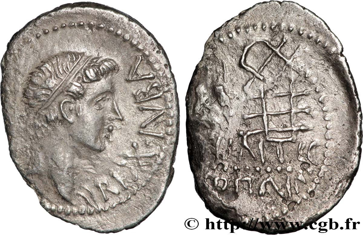 MAURETANIA - MAURETANIAN KINGDOM - JUBA II and CLEOPATRA Denier AU/XF