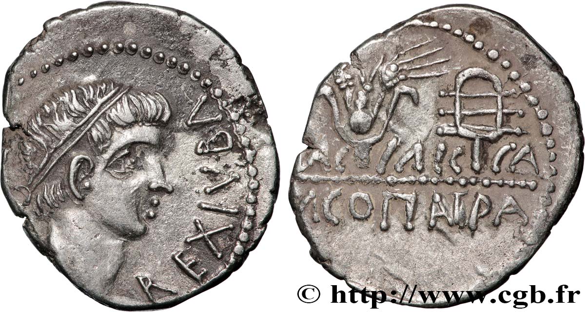 MAURETANIA - MAURETANIAN KINGDOM - JUBA II and CLEOPATRA Denier AU