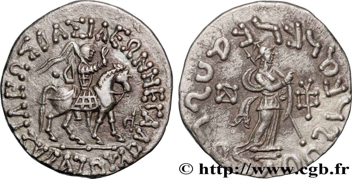 SCYTHIA - INDO-SCYTHIAN KINGDOM - AZES Tétradrachme bilingue AU