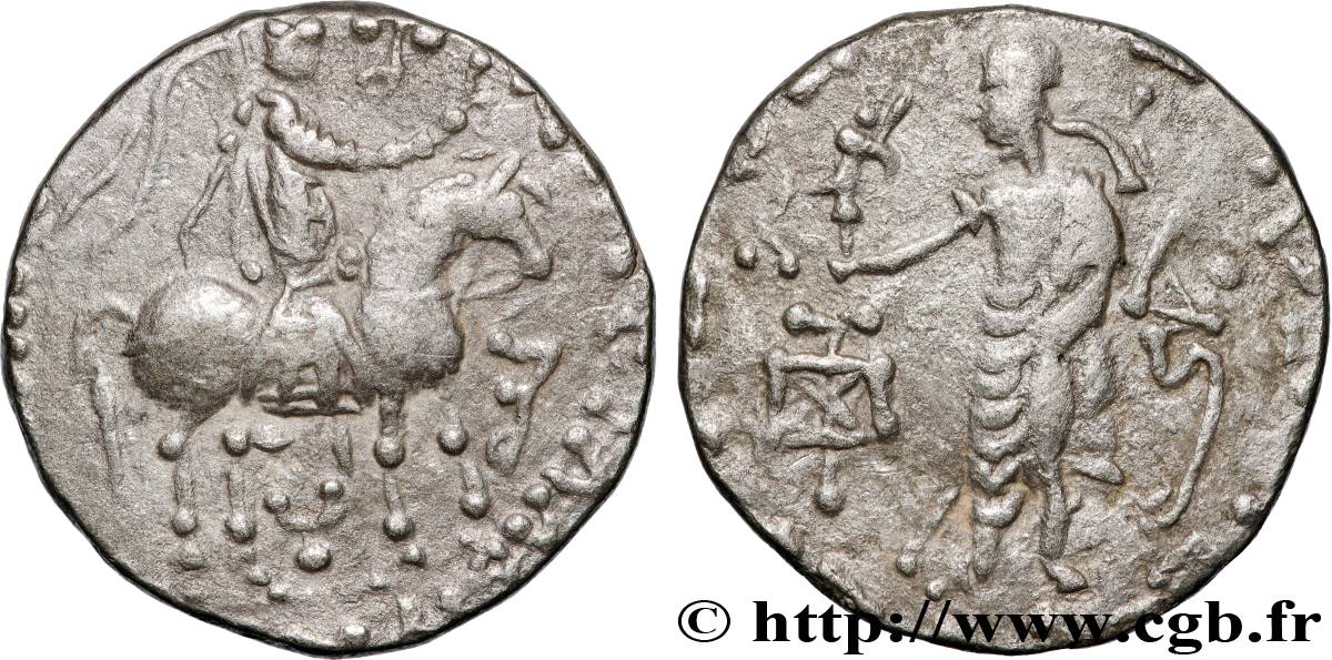 SCYTHIA - INDO-SCYTHIAN KINGDOM - AZES Tétradrachme bilingue XF