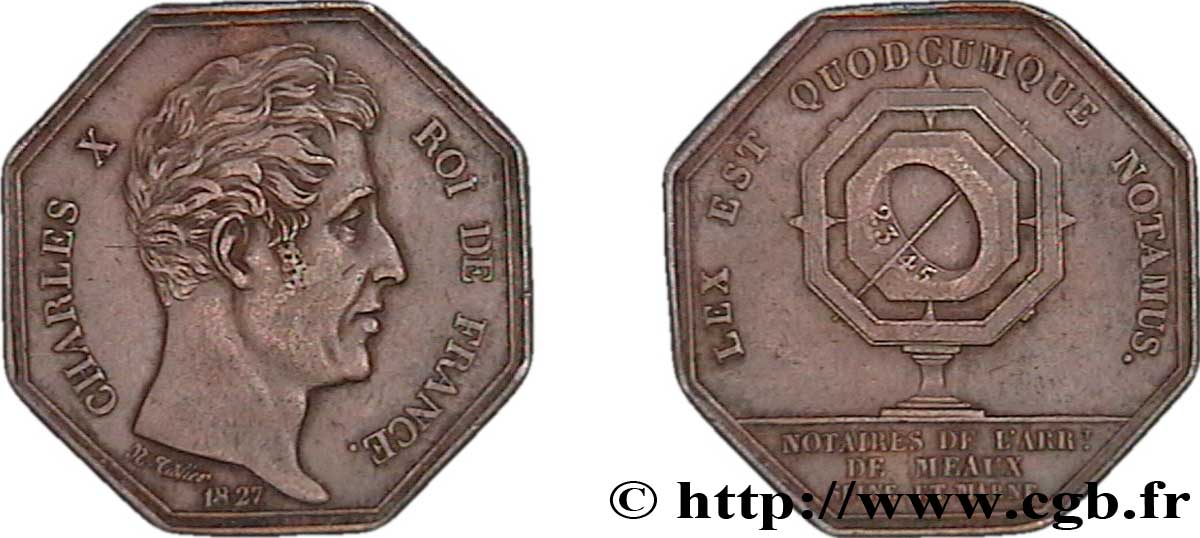 NOTAIRES DU XIXe SIECLE Notaires de Meaux (Charles X) TTB+