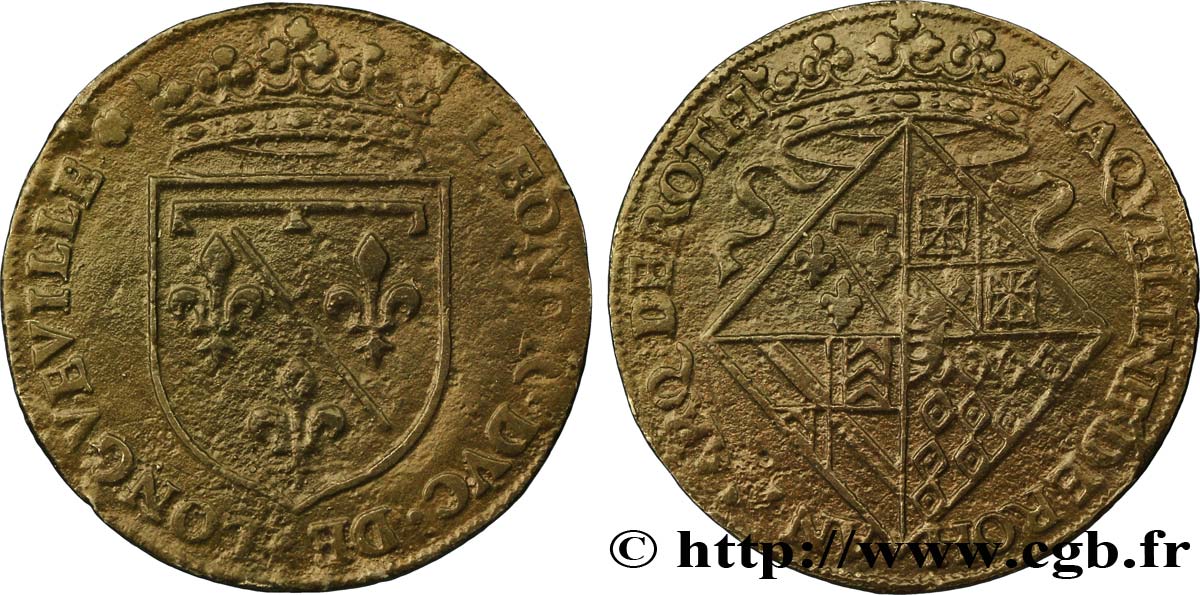 SUISSE - PRINCIPAUTÉ DE NEUCHÂTEL - MARIE D ORLÉANS-LONGUEVILLE, DUCHESSE DE NEMOURS Léonor de Longueville, moulage en étain bronzé SUP
