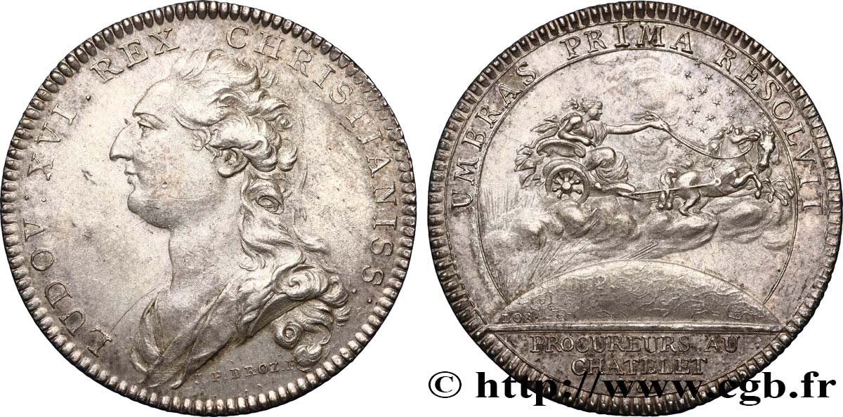 DROIT ET JURIDIQUE PROCUREURS AU CHATELET, émission de 1780 TTB+