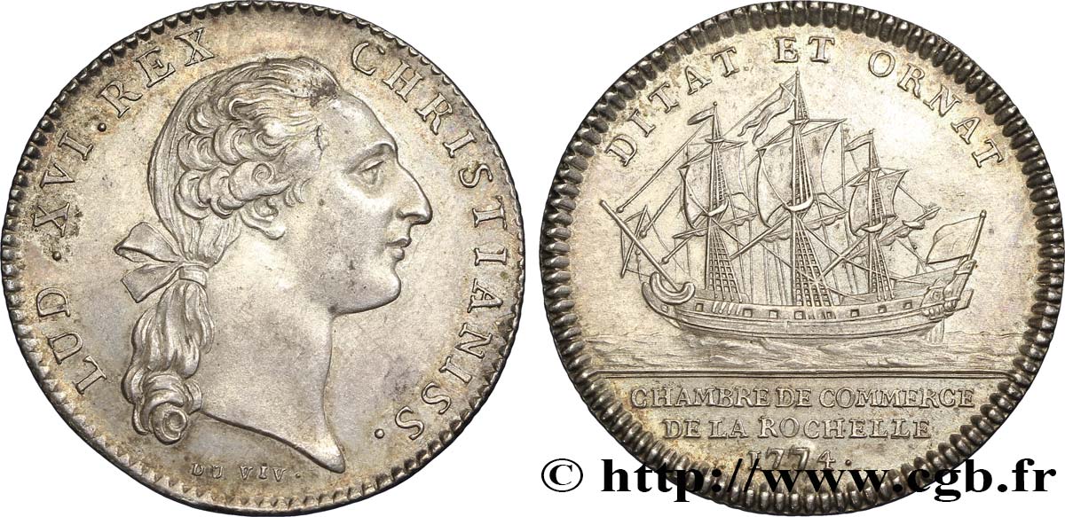 CHAMBERS OF COMMERCE La Rochelle (Louis XVI), coin modifié AU