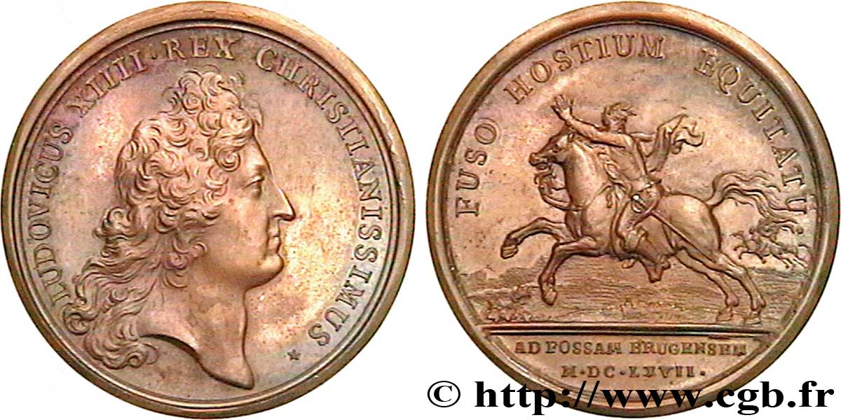 LOUIS XIV LE GRAND ou LE ROI SOLEIL Déroute du Comte de Marsin et du Prince de Ligne près de Bruges SPL