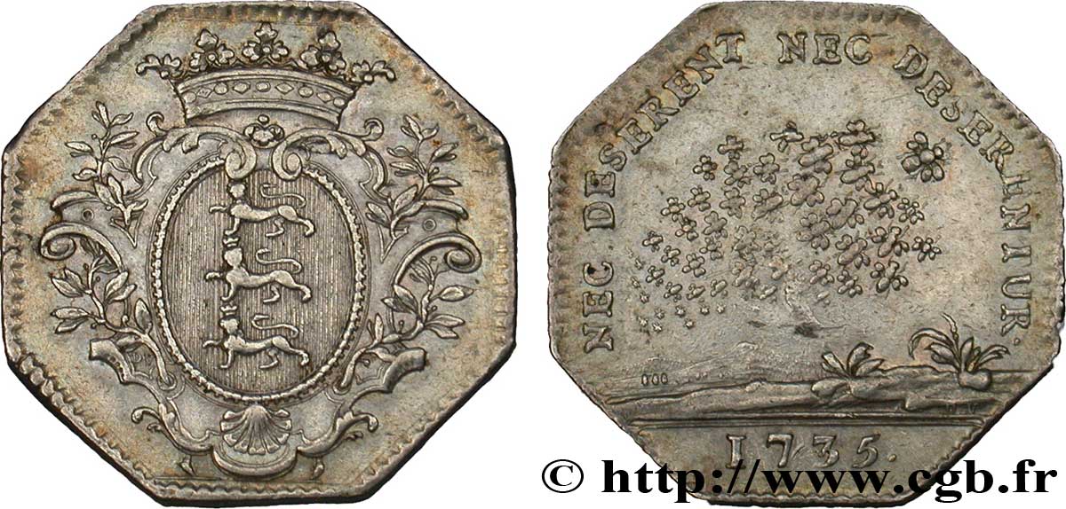 BOURGOGNE (ÉTATS DE ...) Jeton octogonal AR 29, Charles-Louis de Montsaulnin de Montal, baron de Courcelles, seigneur de St-Brisson, élu de la noblesse SUP