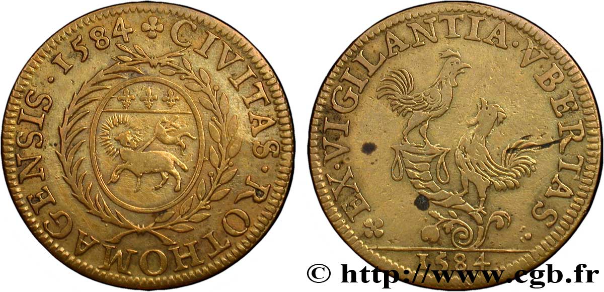 ROUEN (VILLE DE...) Jeton Lt 27, Henri III MBC