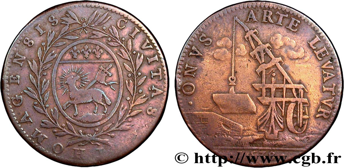 ROUEN (VILLE DE...) Jeton Cu 27, Louis XIII, frappe médaille q.BB