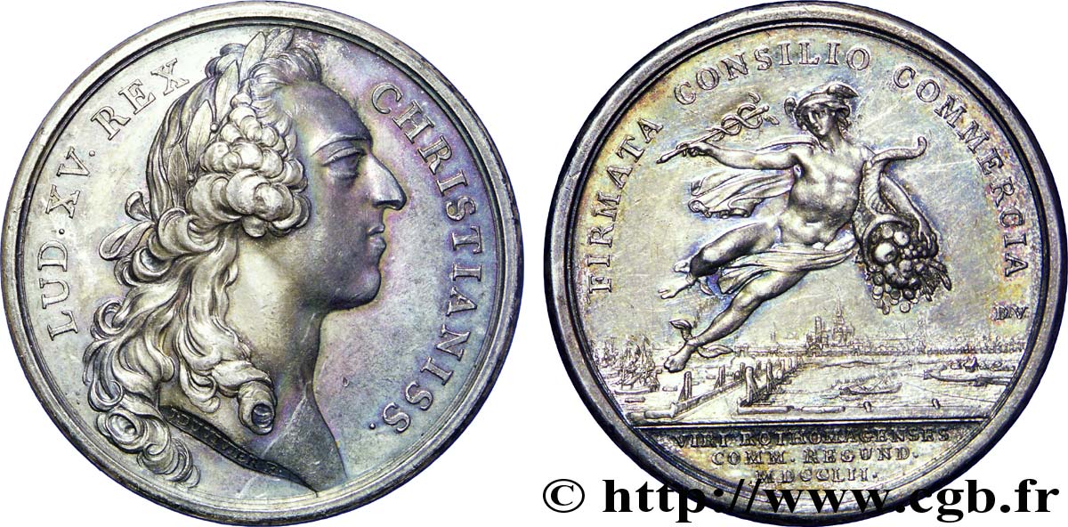 CHAMBRES DE COMMERCE Médaille de la Chambre de commerce de Rouen (Louis XV) SUP