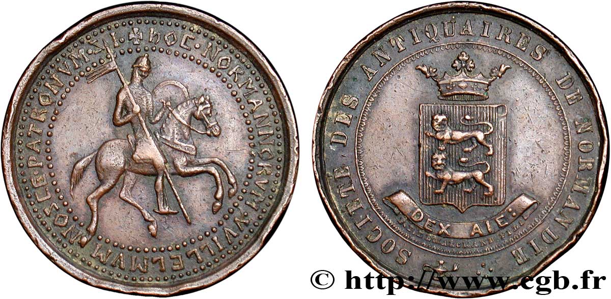 NORMANDIE JETONS DU XIXe SIÈCLE Jeton Cu 31, société des antiquaires