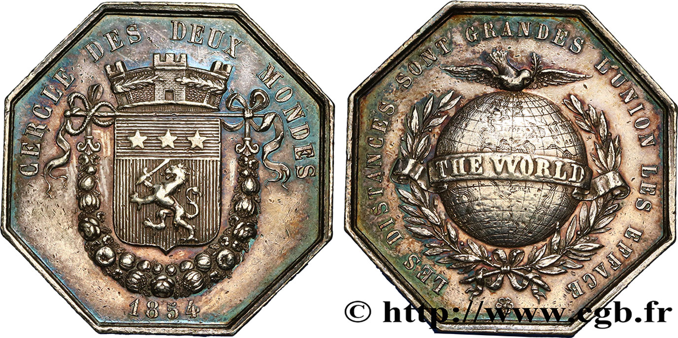 LYON AND THE LYONNAIS AREA (JETONS AND MEDALS OF...) Cercle des Deux Mondes XF
