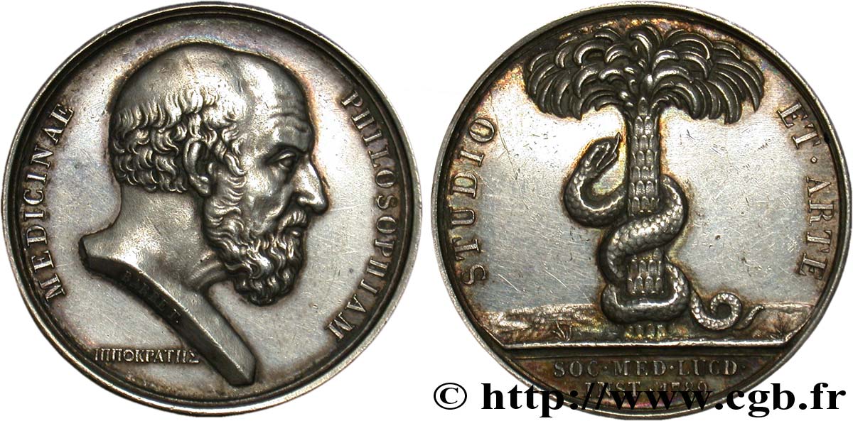 LYON ET DU LYONNAIS (JETONS ET MÉDAILLES DE...) Jeton Ar 29, Société de médecine de Lyon TTB