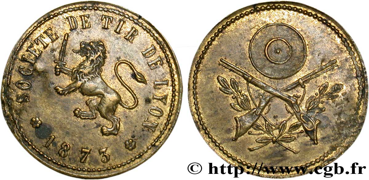 LYON ET DU LYONNAIS (JETONS ET MÉDAILLES DE...) Jeton Br 24, Société de tir de Lyon TTB