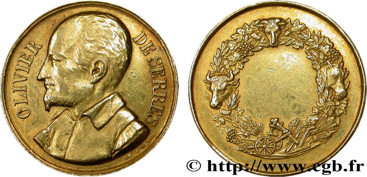 VIVARAIS, JETONS ET MÉDAILLES Jeton Or 27, Olivier de Serres AU