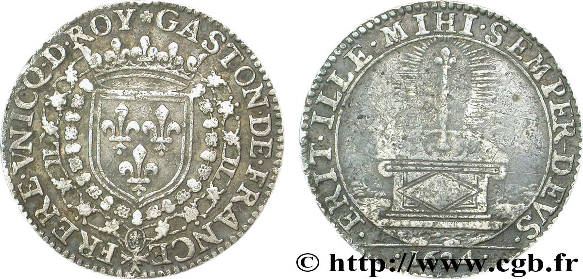 DOMBES - PRINCIPALITY OF DOMBES - GASTON OF ORLEANS Jeton Ar 27 VF