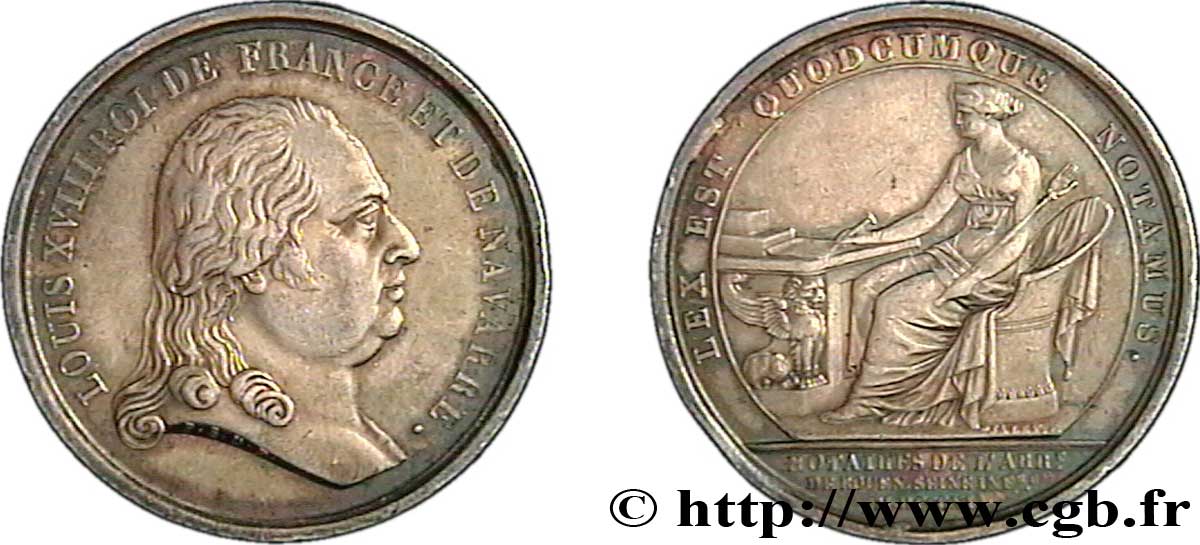 NOTAIRES DU XIXe SIECLE Notaires de Rouen (Louis XVIII) TTB+