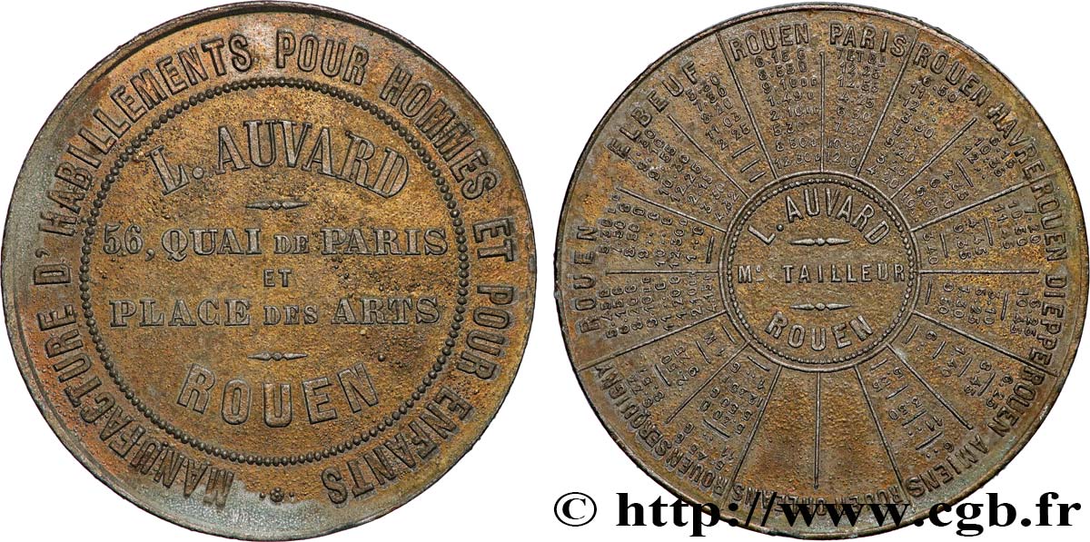 ADVERTISING AND ADVERTISING TOKENS AND JETONS MAISON L. AUVARD ROUEN NORMANDIE VF