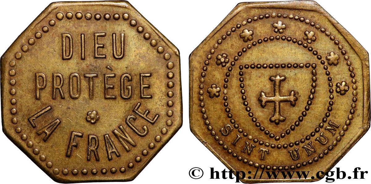 JETONS RELIGIEUX Jeton, Dieu protège la France TTB+