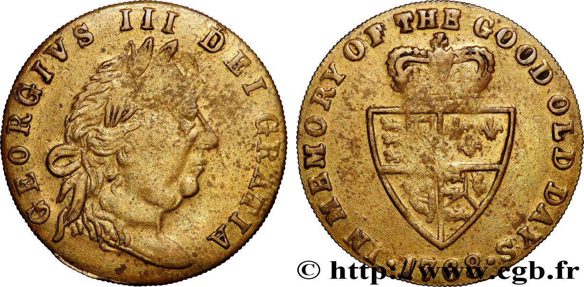 ENGLAND Jeton de compte, Module Guinée Georges III XF/VF