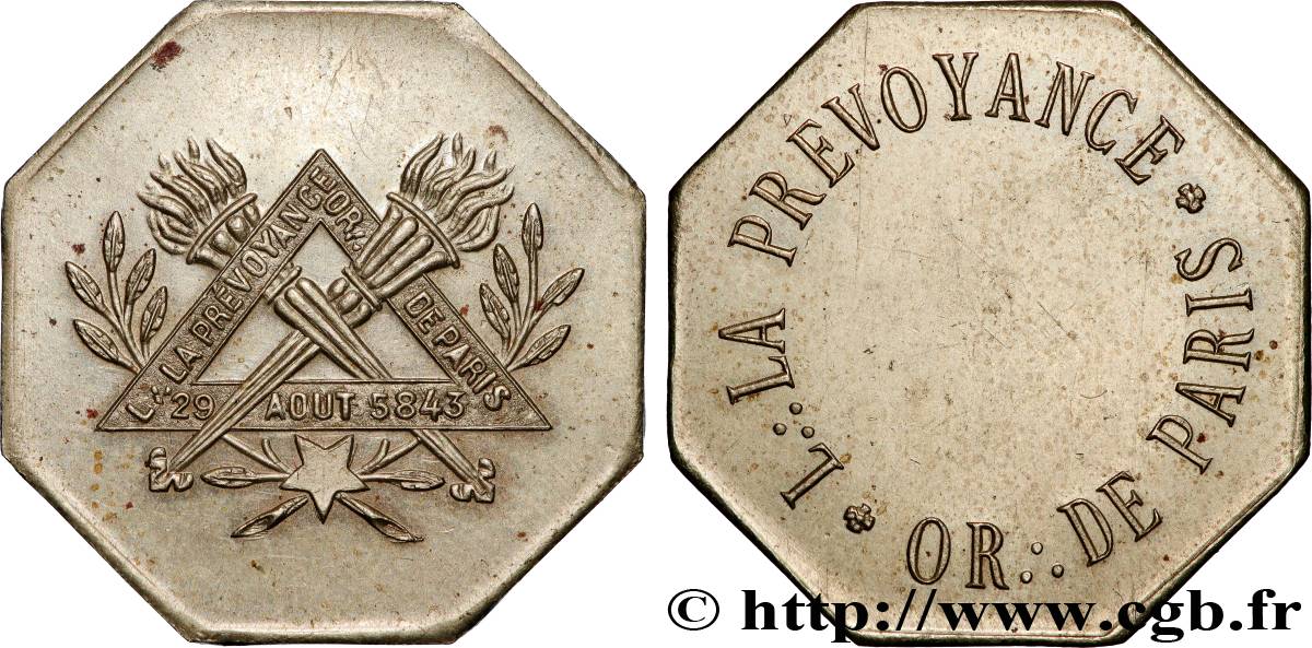 FRANC - MAÇONNERIE ORIENT DE PARIS, LA PRÉVOYANCE TTB+