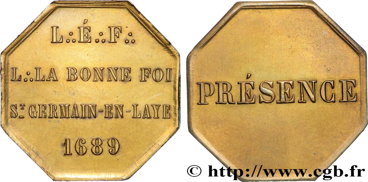 FRANC - MAÇONNERIE SAINT-GERMAIN-EN-LAYE, LA BONNE FOI TTB+