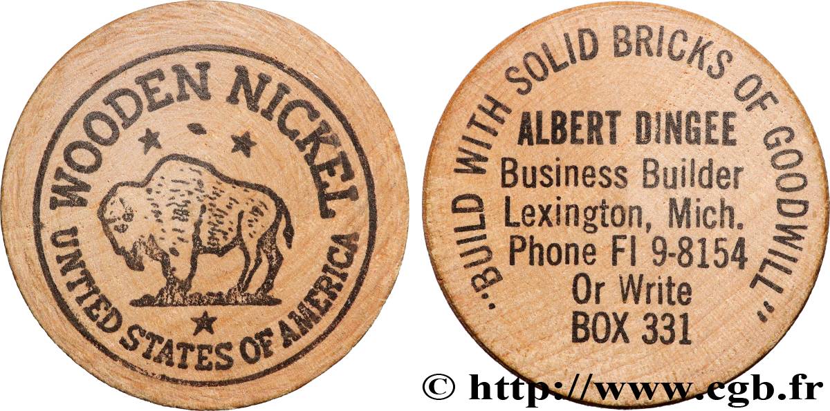 JETONS PUBLICITAIRES WOODEN NICKEL VZ