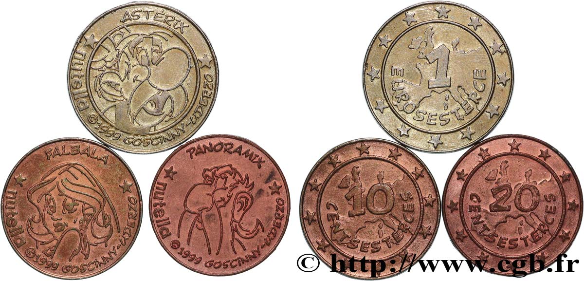 ADVERTISING TOKENS Jeton Nutella Astérix, Lot de 3 ex. XF