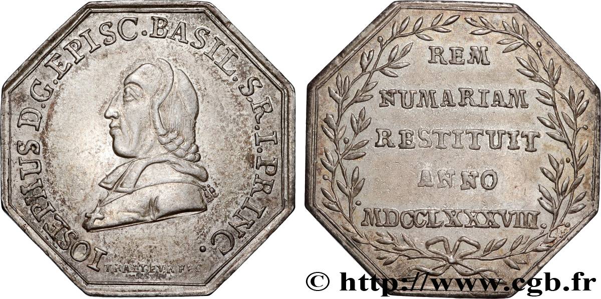 SUISSE - ÉVÊCHÉ DE BÂLE Réouverture de l atelier monétaire de Porrentruy Joseph Sigismund von Roggenbach TTB