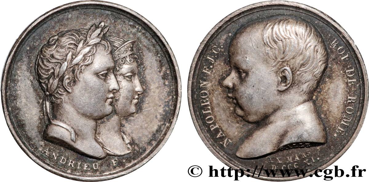 PREMIER EMPIRE Quinaire de la Naissance du Roi de Rome SUP