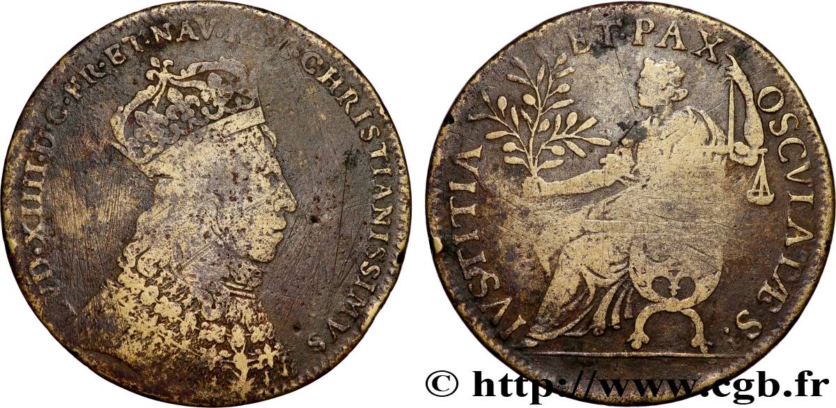 LOUIS XIV LE GRAND ou LE ROI SOLEIL Buste au type du sacre F/VF