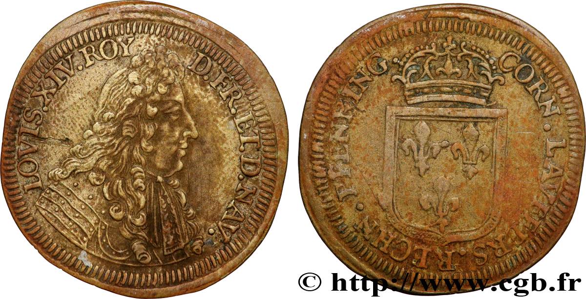 LOUIS XIV THE GREAT or THE SUN KING Jeton de compte VF