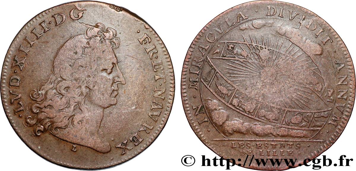 LOUIS XIII  États de Lille, émission de 1677 VF